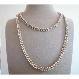 Dauplaise Rhinestone Silver-Tone Double Strand Necklace